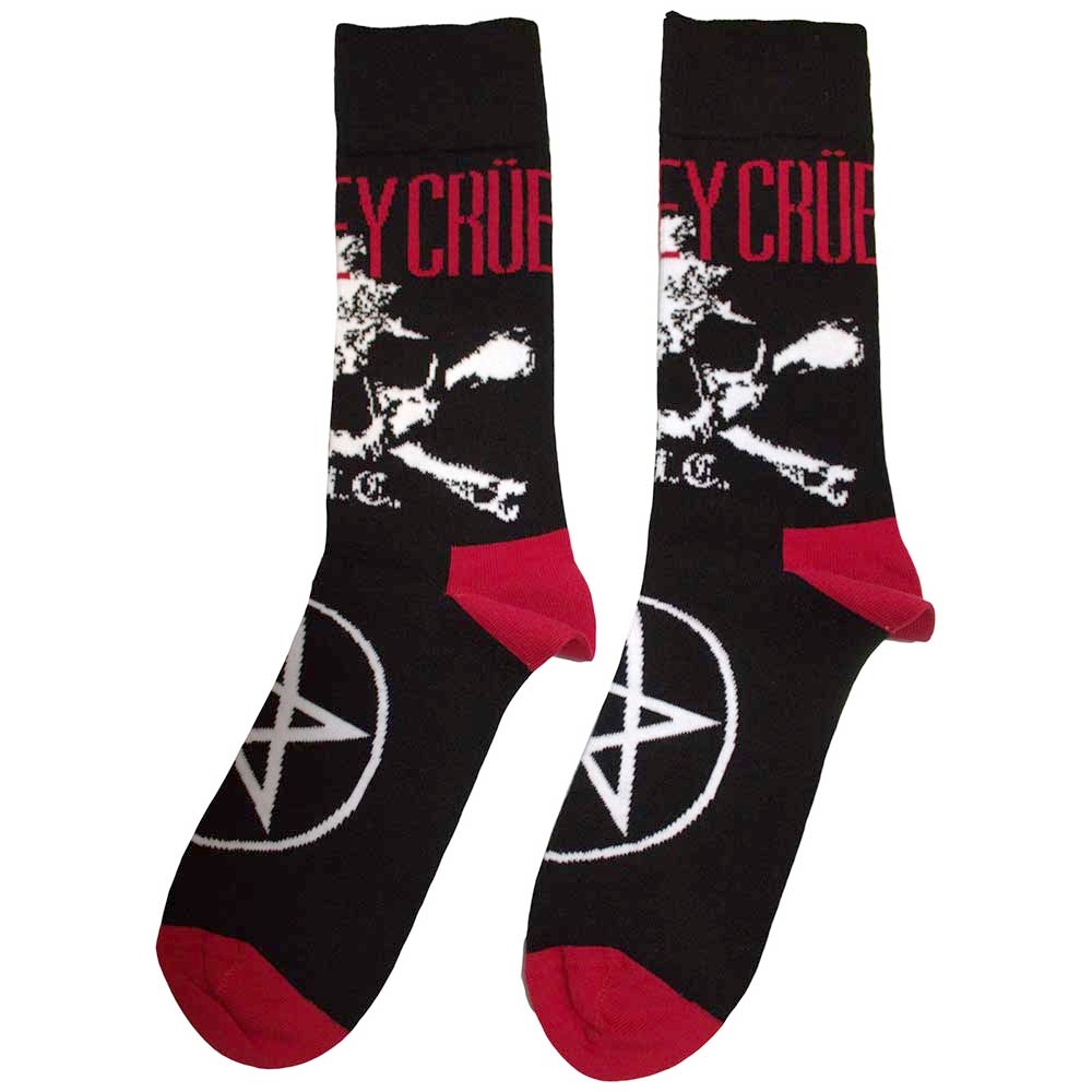 Motley Crue - Skull & Crossbones Sokken - Zwart